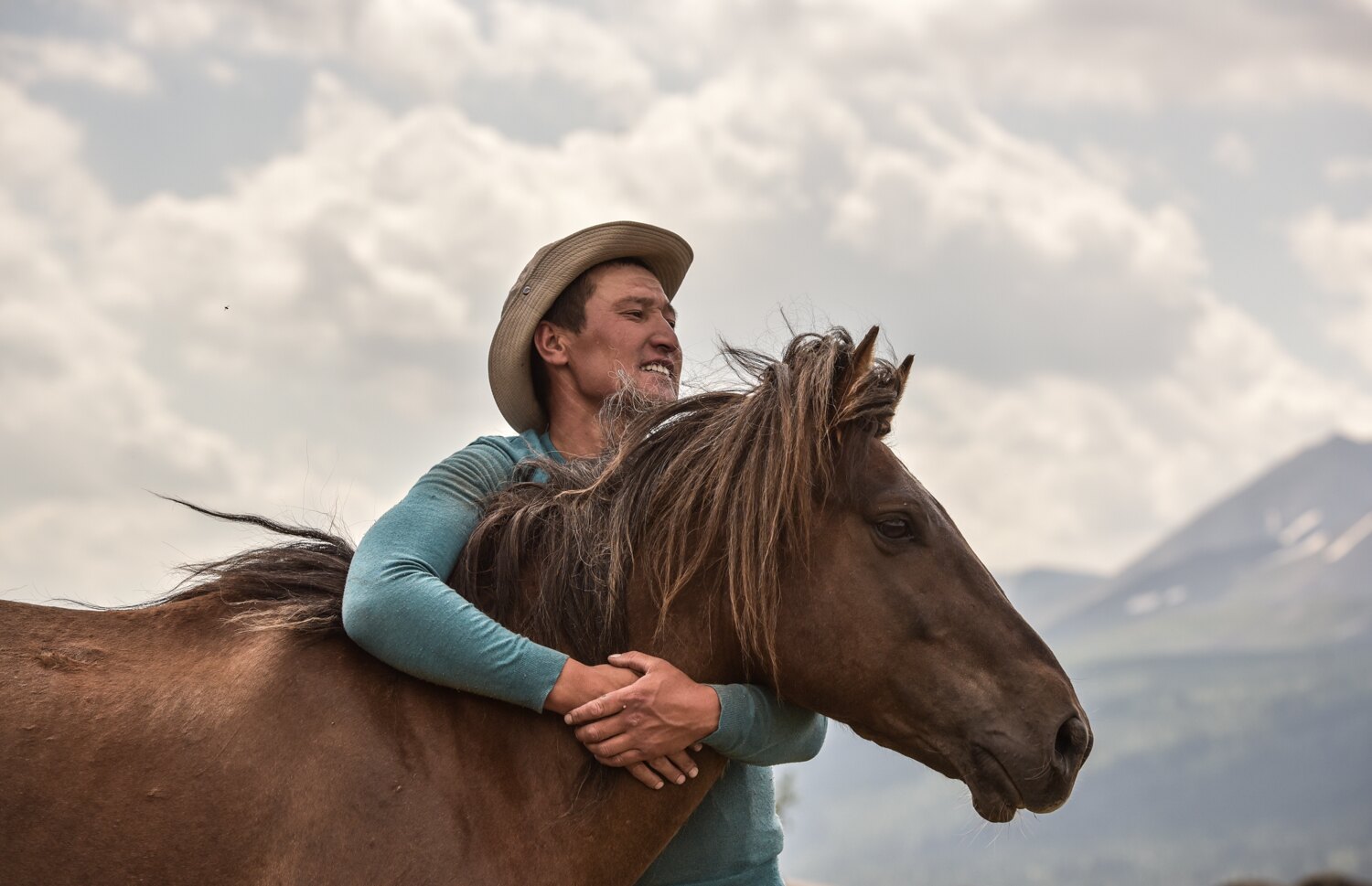 A horse and rider in Mongolia